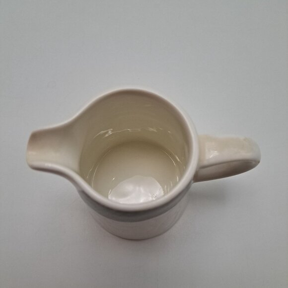 Syracuse China Syralite Textured White Creamer Black Accent Design Vintage - Picture 6 of 7